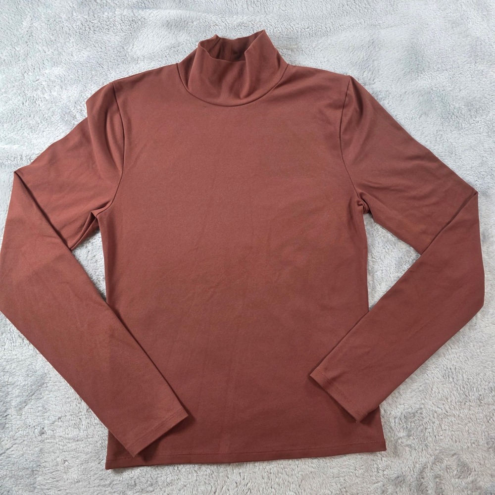 Abercrombie & Fitch Women Small Rust Brown Turtleneck Soft A&F Collection Top